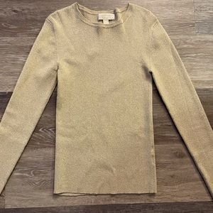 Michael Kors gold sparkle knit sweater, size small.  Worn once.